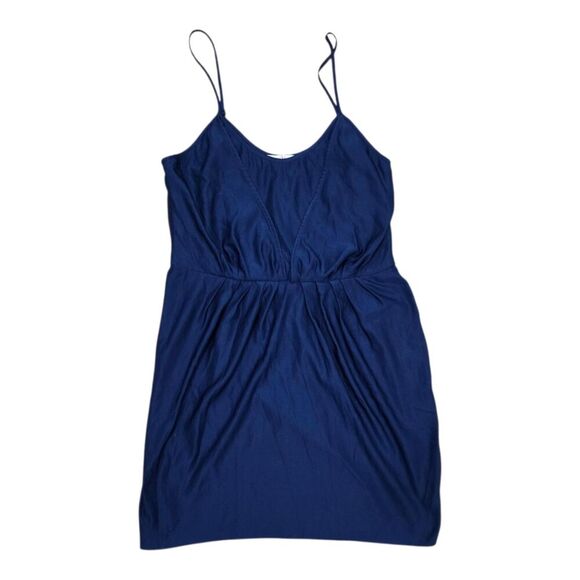 Rebecca Taylor Navy Blue Gathered In Mini Sleeveless Dress 8 - Picture 1 of 3
